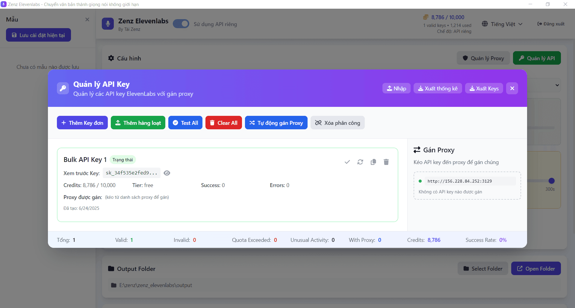 Tool dùng Elevenlabs không giới hạn - Zenz Elevenlabs 4