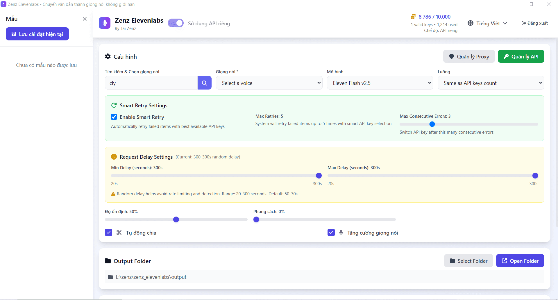 Tool dùng Elevenlabs không giới hạn - Zenz Elevenlabs 2