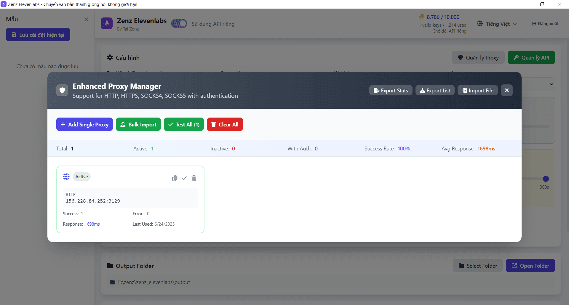 Tool dùng Elevenlabs không giới hạn - Zenz Elevenlabs 3